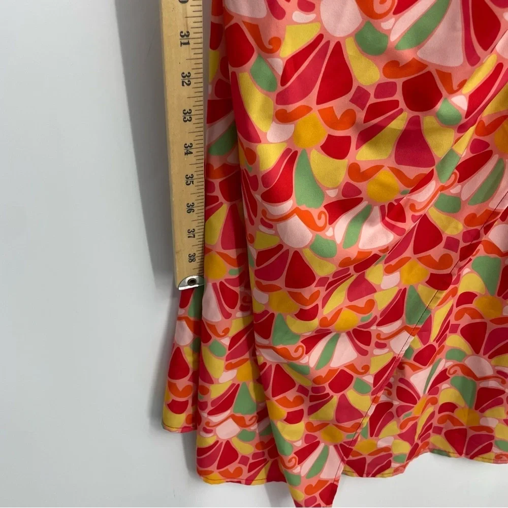 Moonsea Maxi Dress red floral geometric Sz‎ L